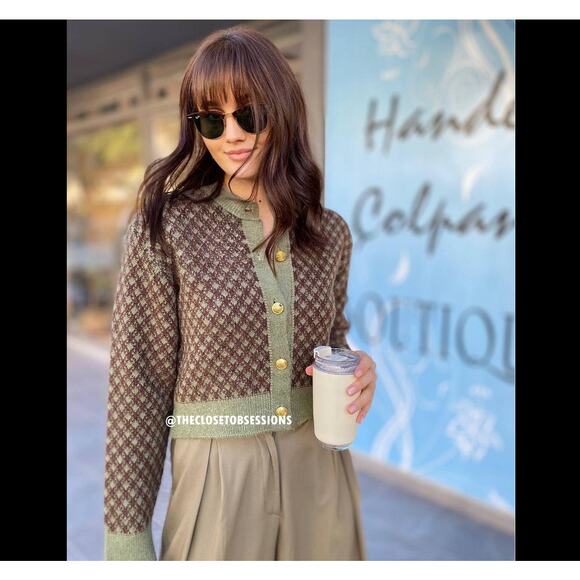 ZARA Rare Wool-Blend Knit Cardigan NWT – Gold Button Jacket – Size L - Picture 12 of 16